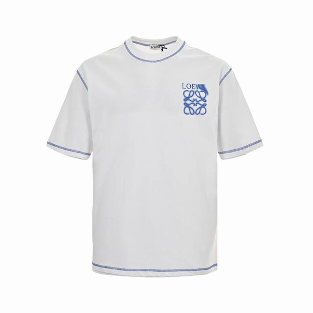 loewe 罗意威 24Ss 缝线渲染字母Logo短袖 泼墨Logo短袖，反袖设计，采用定制定染高克重原版面料，洗水完高达280G纯棉面料，数码直喷印花，1-1