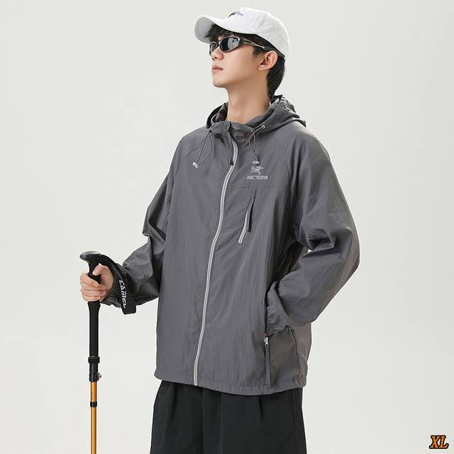 arc’Teryx始祖鸟 独家实拍上新夏季高品质轻薄连帽凉感Upf70+时尚防晒衣外套冰丝连帽运动钓鱼防晒服，本季主打，货源充足，放心主推，高端品质，经典设计，