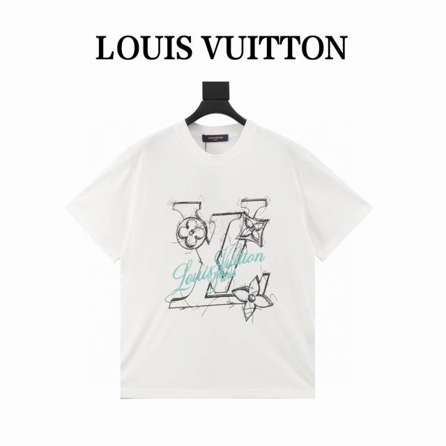 louis Vuitton路易威登 素描印花刺绣标语短袖 Size:Xs-Xl