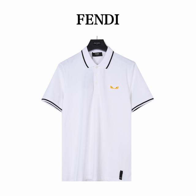 fendi 芬迪24S新款小怪兽眼睛刺绣翻领Polo衫短袖 网红明星同款 眼镜采用经典标识立体刺绣，刺绣饱满 手感非常舒服 超级百搭好看的一款Polo衫 三标齐
