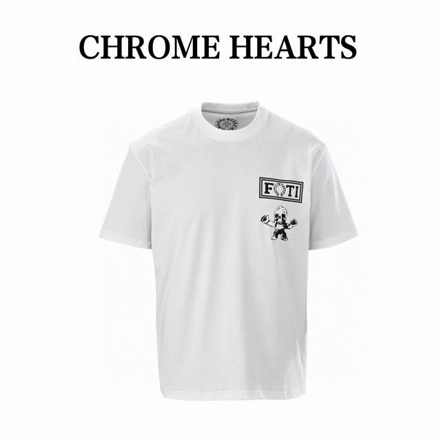 chorme Hearts克罗心Ch Foti联名骷髅短袖T恤 原版4000购入纽约专柜，定做Zp一致230G纯棉面料，印花采用菲林开版加丝网印，后背九宫格骷髅
