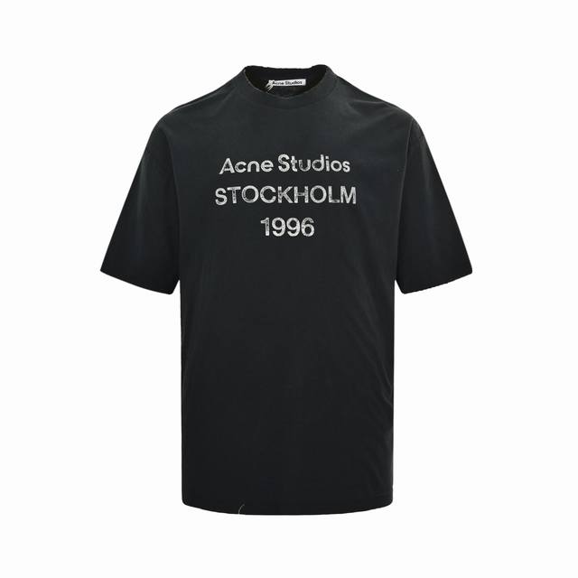 acne Studios 24Ss 渐变斑驳1996字母印花短袖 面料是定制定染的32支260G原版双纱棉，胚布经过高盂环保染色，裁大货前还要进行高温环缩水，降