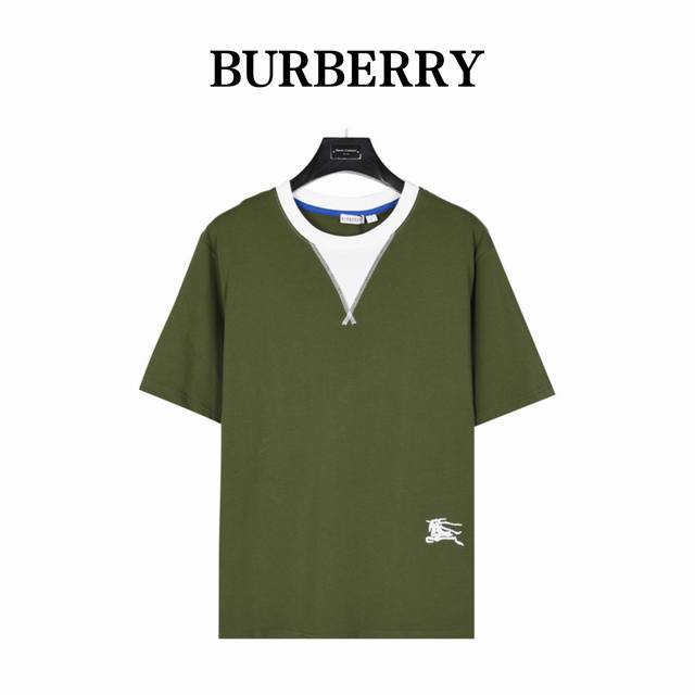 burberry 巴宝莉 V领拼接圆假两件下摆战马短袖T恤 男女同款全新美学灵感趣味设计,渠道性质精品。让整体造型设计更加优雅时尚，今夏最火系列，无数明星潮人追