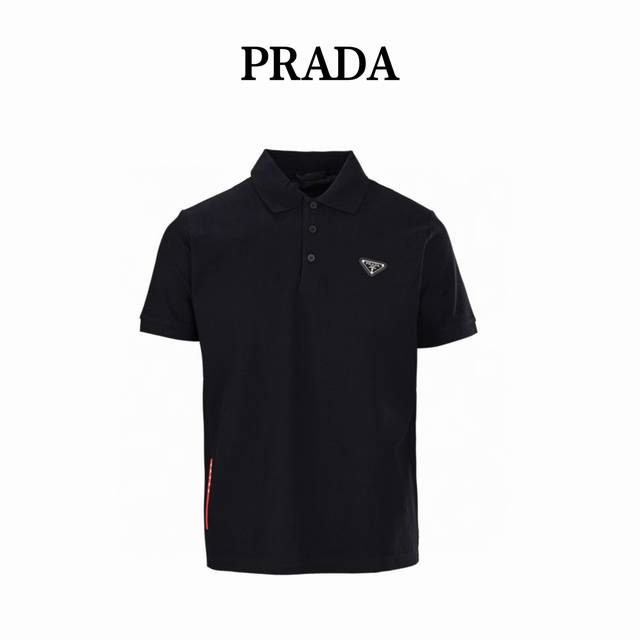 prada普拉达Prd 下摆标识三角牌短袖Polo衫 原版7 购入，200G定制定染珠地面料 ，还原原版。面料手感非常舒服，激光去孔贴合压花过胶工艺，经典款式，