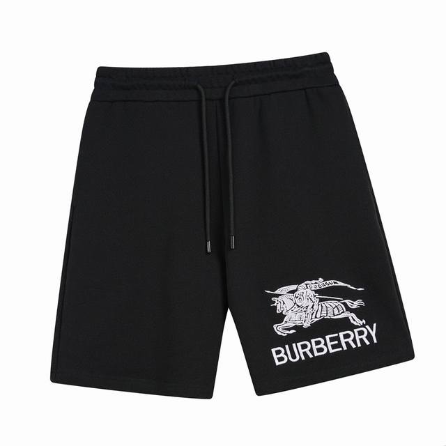 巴宝莉 Burberry 夏季新款 经典战马字母刺绣休闲短裤 采用360克毛圈面料 毛巾底卫衣面料，战马标，采用原版混合工艺，腰内抽绳设计，细节精致 宽松版型，