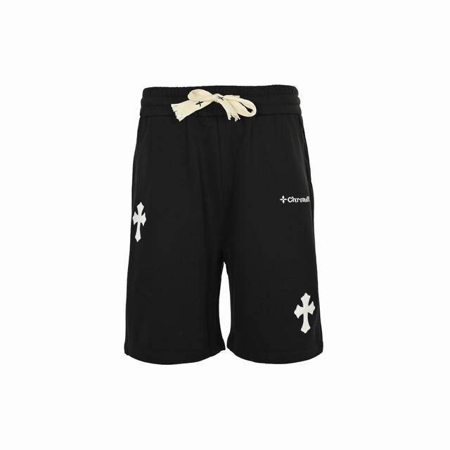 chrome Hearts 克罗心 24Ss 皮标十字架刺绣短裤 纯棉高品质面料、特别手感、贴布工艺 超级质感 舒适柔软透气 休闲宽松版型 潮流男女同款 长裤颜