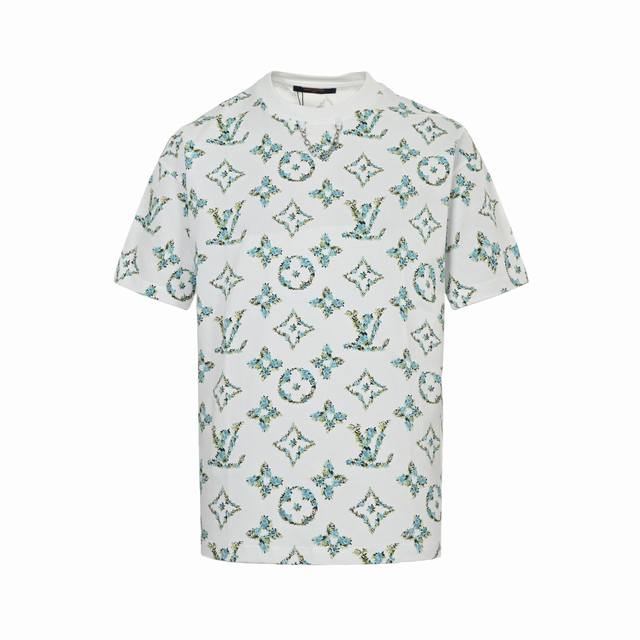 louis Vuitton 路易威登 25Ss 链条花绘印花短袖 春夏新款 路易威登 Louis Vuitto* Lv领口链条满印花卉Logo工艺 260G 3