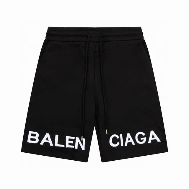 balenciaga 巴黎世家 25Ss 字母刺绣短裤 采用32S380G双纱精梳纯棉面料制成，厚实感十足，环保硫化染色，无尘烧毛加食毛工艺，确保布面清晰上身无