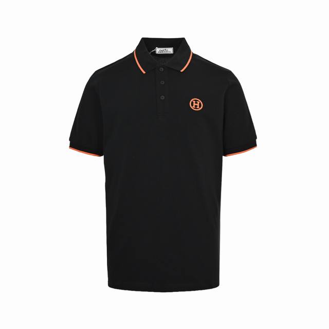 hermes 爱马仕 25Ss 橙色圆圈Logo刺绣Polo短袖 分享最好看的纪梵希短袖 最高版本！定制面料300克 %双纱棉！ 辅料：开模原版过鉴定领标 %真