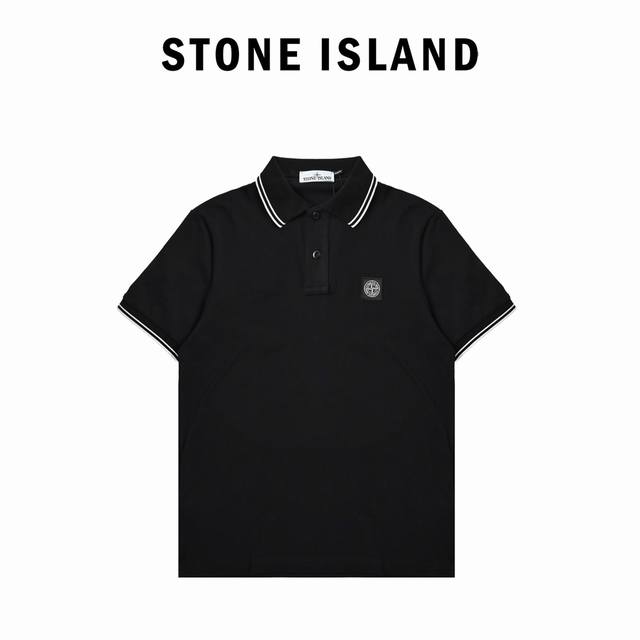 stone Island 石头岛 胸前小标Polo衫短袖T恤 品牌的标志是罗盘图案灵感来源于军服上的勋章，图案通常被印在服装的袖口领标或胸口等位置，Stone
