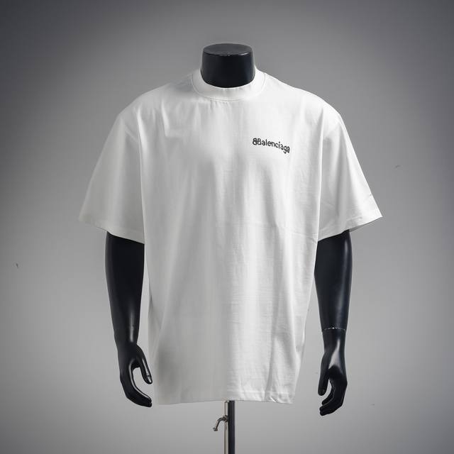 balenciaga巴黎世家Blcg 24Ss涂鸦小字母印花短袖T恤 官网同步Balenciaga巴黎世家涂鸦字母印花短袖T恤.简约百搭不挑人款.265克双纱面