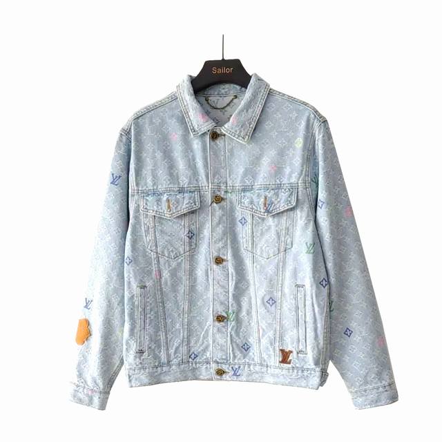 实拍细节图+尺码表 Louis Vuitton & 路易威登 X Tyler Logo 24Ss字母刺绣 秋冬牛仔外套 日版牛仔 丹宁布全幅Damoflage