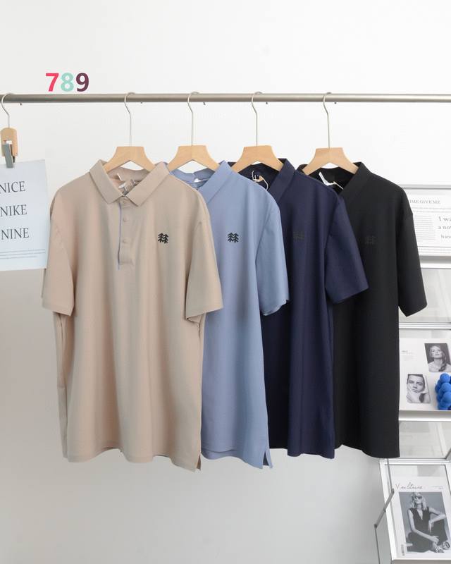 可隆25Ss夏季新款翻领胸标Logo冰丝无痕速干Polo短袖T恤，夏季Polo衫短袖，四色可选，商务休闲简约风，上身帅气百搭，夏季必备百搭奢潮单品 高端定制进口