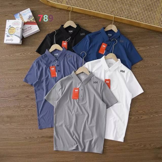 helly Hansen海丽汉森 冰丝速干无痕夏新款翻领胸标Logo短袖T恤，经典基础款Polo衫短袖，商务休闲简约风，上身帅气百搭，夏季必备百搭奢潮单品 高端