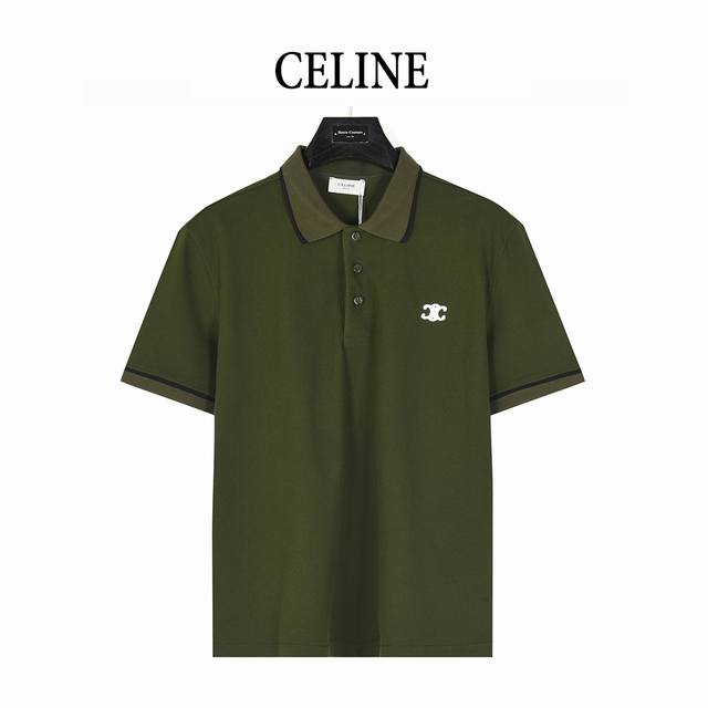 celine 赛琳 经典凯旋门小标刺绣短袖Polo衫 双面丝光长绒棉进口珠地面料，质感柔软细腻爽滑，舒适透气凉爽， 且久穿久洗不褪色不变形。进口田岛机刺绣。 胸