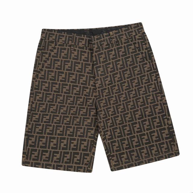 芬迪 Fendi 夏季新款 提花字母休闲牛仔短裤 精美提花Logo 高端品质 透气舒适度高，精工制作，细节处理完美无可挑剔，手感细腻柔软！呈现休闲裁剪，上身版型