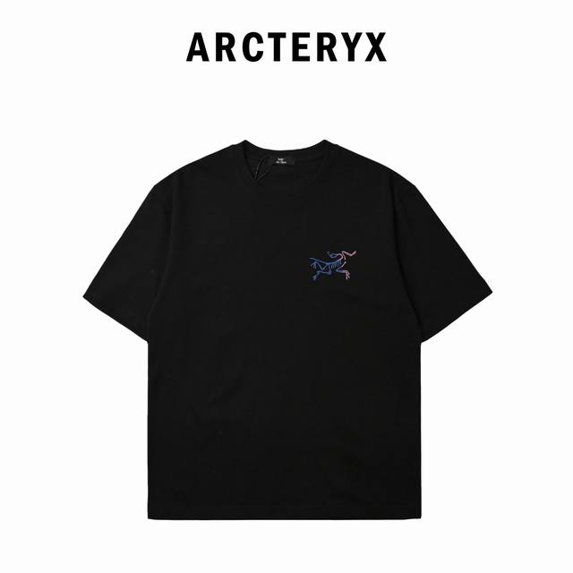 arc'teryx*始祖鸟 2025夏季新款渐变个性Logo印花短袖T恤 定制面料300G 男女同款 001 尺码：S M L Xl