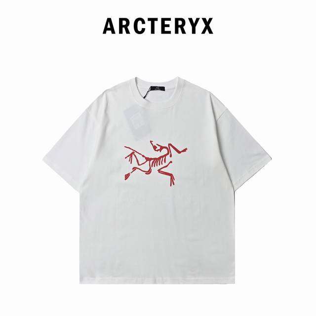 arc'teryx*始祖鸟 2025夏季新款 荧黄Logo标印花短袖T恤 定制面料300G 男女同款 001 尺码：S M L Xl