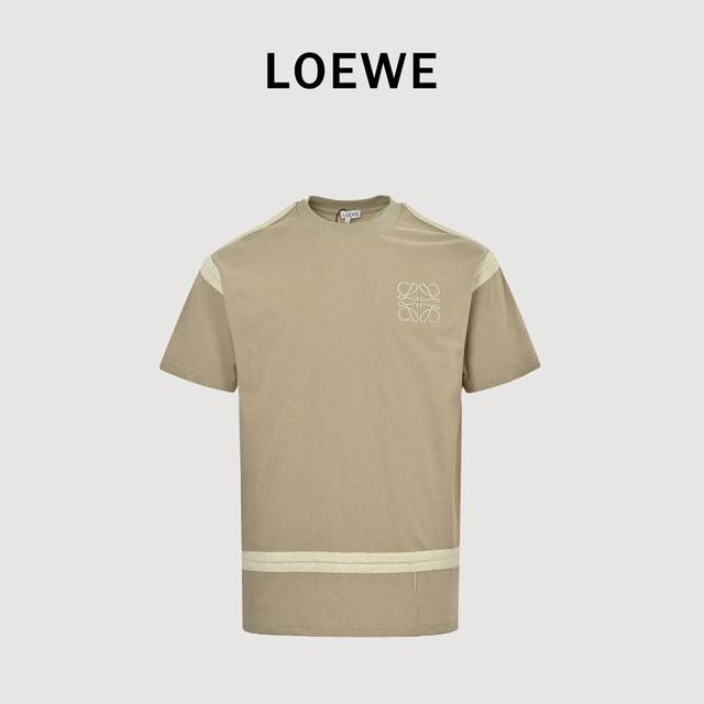 loewe 罗意威 25Ss 编花织带花标刺绣短袖 面料采用320克重精梳棉，定制32支1*1螺纹，成衣两遍水洗处理，面料舒适亲肤无异感，定制定染面料，纺织密度
