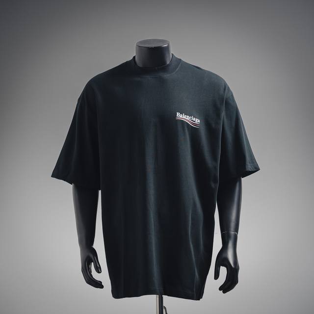 balenciaga 巴黎世家Blcg 24Ss可乐波浪印花短袖 黑色 过关版本11细节品质，巴黎世新款早春宽松版型百搭，经典可乐230克双纱百分比纯棉高密度面