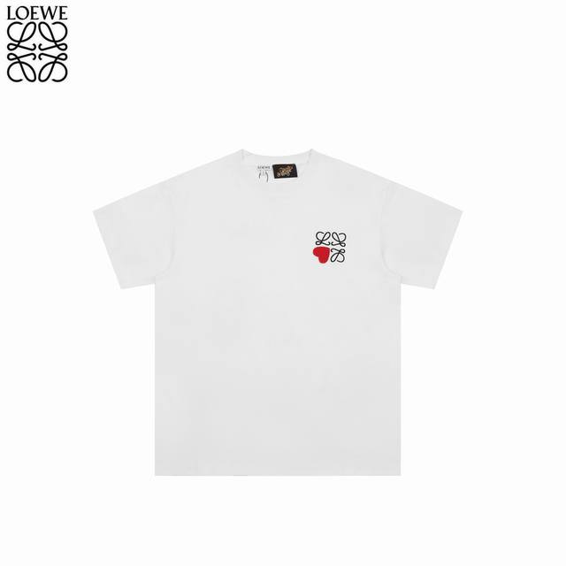 loewe 罗意威24Ss 爱心刺绣植绒Ogo短袖 面料经过2次高温缩水固色 不变形不缩水不起球 -正确Os版型 不省面料 只做穿上有效果的高质量产品 最大可穿