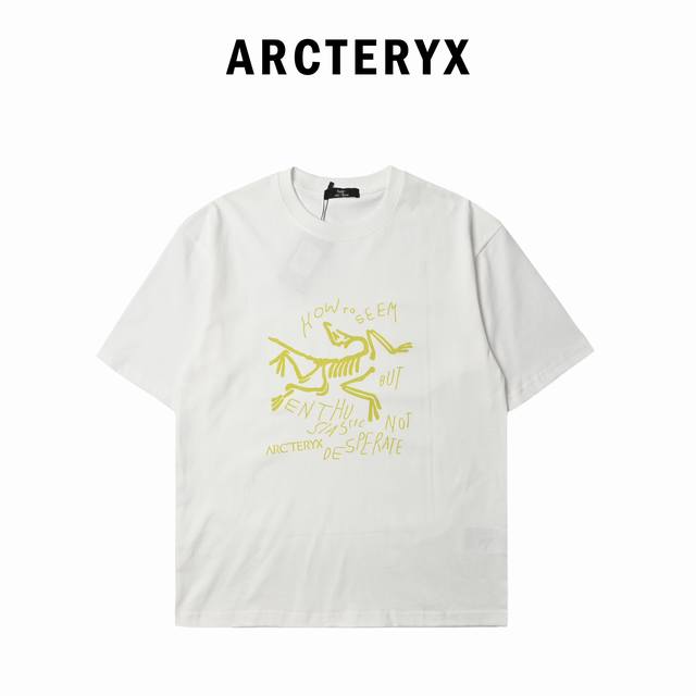 arc'teryx*始祖鸟 2025夏季新款 多字母个性Logo印花短袖T恤 定制面料300G 男女同款 001 尺码：S M L Xl