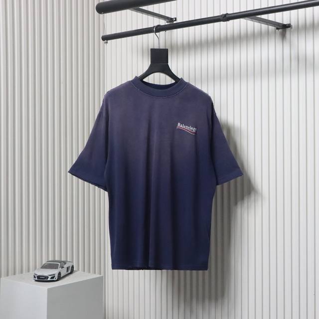 balenciaga 巴黎世家 25Ss 水洗可乐刺绣炒色破洞短袖T恤 夏日多巴胺复古炒色可乐波浪刺绣破坏系列采用巴黎25年最新款面料 胸口刺绣及后背大Logo