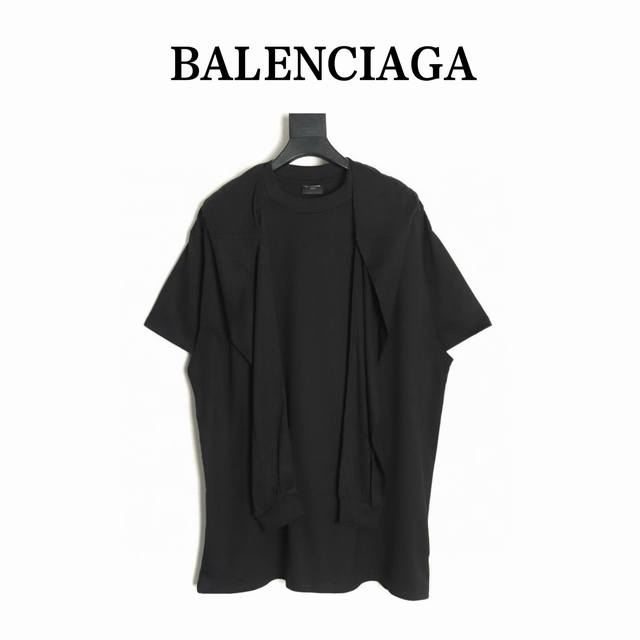 balenciaga 巴黎世家 帽子双环刺绣小标长袖袖子假两件短袖 初秋新款 杨超越同款短袖连帽极简风格配色 帽沿进口立体平纹机绣Logo装饰整件 G共计1Kg