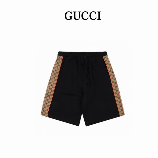 gucci古驰 Gc 25Ss 提花拼接针织短裤 轻奢主义 男女日常通勤穿搭必备单品 正确版本随意对比 详细特征 大身采用360克纯棉双纱鱼鳞毛圈面料 拼接部分