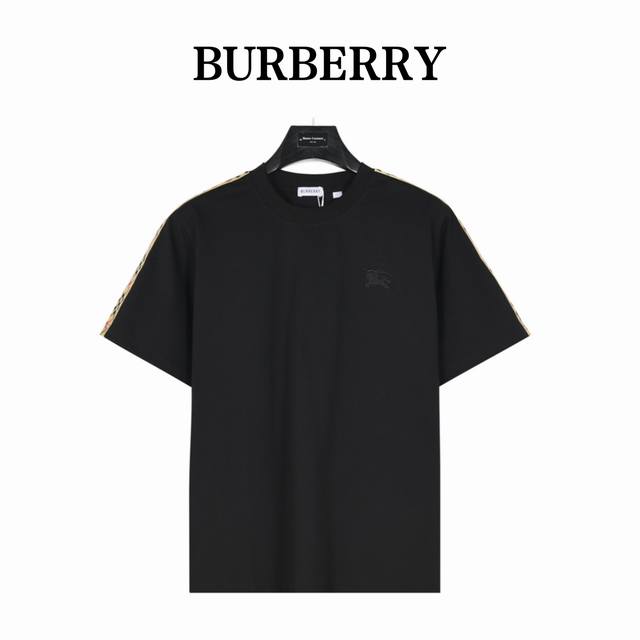 burberry 巴宝莉 肩膀拼接交叉格纹短袖 添加杜邦公司Sorona 索罗娜 材料，亲肤性好、改善缩水，同时可以支撑面料良好的保型性.面料特性，7A抗菌，吸