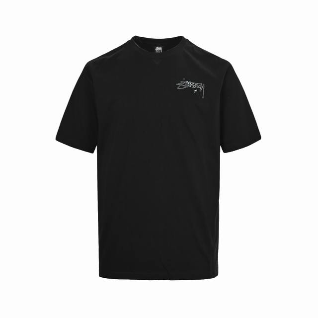 stussy 斯图西 25Ss 水银效果签名字母印花短袖 采用水银效果大Logo设计，260G纯棉面料厚实立挺不软塌，版型正， 柔软舒适透气，不闷热，不变形不缩