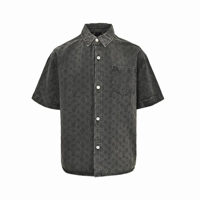 louis Vuitton 路易威登 25Ss 满印老花灰提花牛仔短袖衬衫 轻奢主义 男女日常通勤穿搭必备单品 正确版本 欢迎对比 详细特征 定织1V Mono
