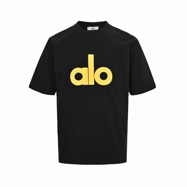 alo 25Ss 发泡印花字母Logo短袖 面料采用进口机器织造而成，布面纹路的独特性创造出完美的成衣效果 面料采用净布260克重 搭配320克1*1罗纹，4色