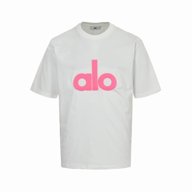 alo 25Ss 发泡印花字母Logo短袖 面料采用进口机器织造而成，布面纹路的独特性创造出完美的成衣效果 面料采用净布260克重 搭配320克1*1罗纹，4色