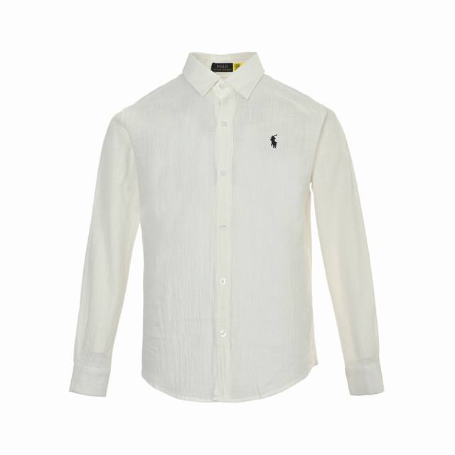 ralph Lauren 拉夫劳伦 24Fw 刺绣小标衬衫 拉夫劳伦春夏亚麻衬衫战马小标刺绣防晒外套，选用100%高支亚麻材质制作而成，面料手感细腻软糯，清爽的