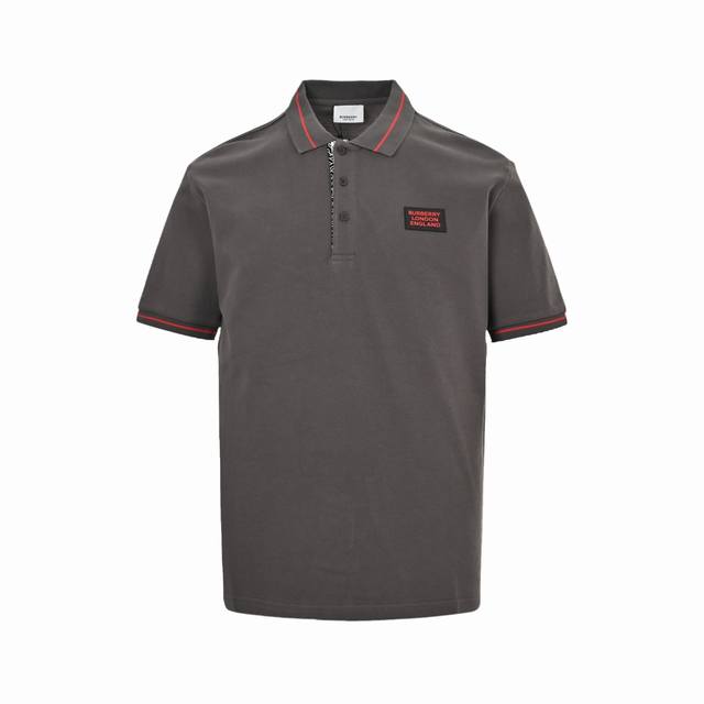 burberry 巴宝莉 25Ss 胸口方标字母Polo短袖 衣领为双系统提花定织扁机制成，有弹性，不变形，衣服全部原生布捆边，前胸双层面筒，无明线，无散口，袖