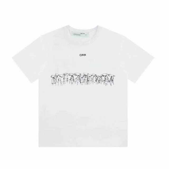 高版本Off-White 卡通渐变箭头印花短袖T恤，男女同款。面料采用定制 克32织纯棉双纱面料，胸前Logo印花和后背超大箭头印花都采用高端水浆料打造，彩色印