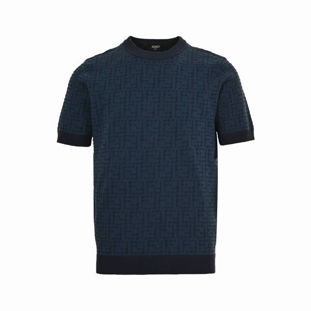 fendi 芬迪 25Ss 全幅Ff提花针织短袖 正品9500购入，定染40支料疏棉纱，奢弹云纹丝拉架毛料，采用德国欺特乐织机14针，毛料酵洗，毛料提花，定制辅