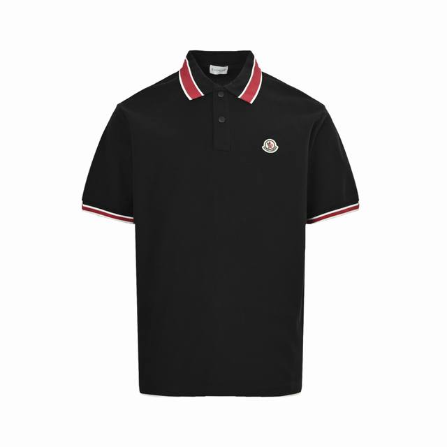 moncler 蒙口 25Ss 彩条领刺绣徽标Polo短袖 采用原版220G定制珠地面料 螺纹同缸定染对格对纹零色差。纽扣原版1:1开模定做，领子颜色，尺寸比例