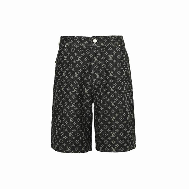 louis Vuitton 路易威登 Fa满印珍珠扣老花牛仔短裤 高端定制1:1面料，字母立体高度清晰，原版定制里布，小牛皮卡扣，金属独家定珍珠扣，镭射字母，高