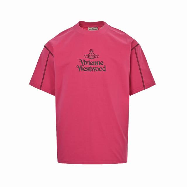 vivienne Westwood 西太后 25Ss Logo图案印花明线短袖 面料采用高克重260G重精梳棉，定制1:1螺纹，面料舒适亲肤无异感， 整件衣服搭