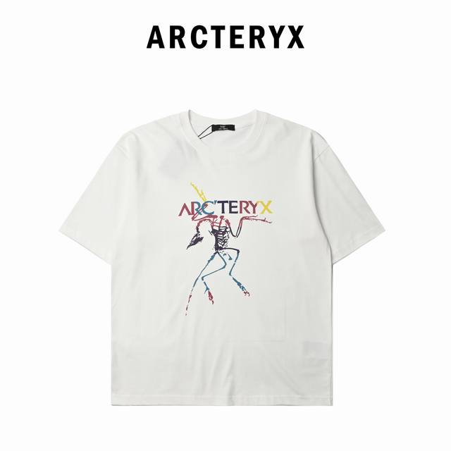 arc'teryx*始祖鸟 2025夏季新款骨头鸟个性Logo印花 短袖T恤 定制面料300G 男女同款 001 尺码：S M L Xl