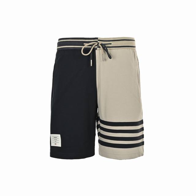 thom Browne 汤姆布朗 25Ss 拼接四杠织带短裤 面料采用专业订纺表面32S触感细腻内里8S，挺括有型，克重高达380G，起订量500Kg 相当于1