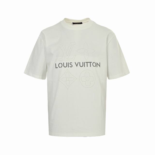 louis Vuitton 路易威登 25Ss 珍珠烫钻Logo反光字母印花短袖 面料采用280克重精梳棉，定制32支1*1螺纹，成衣两遍水洗处理，面料舒适亲肤