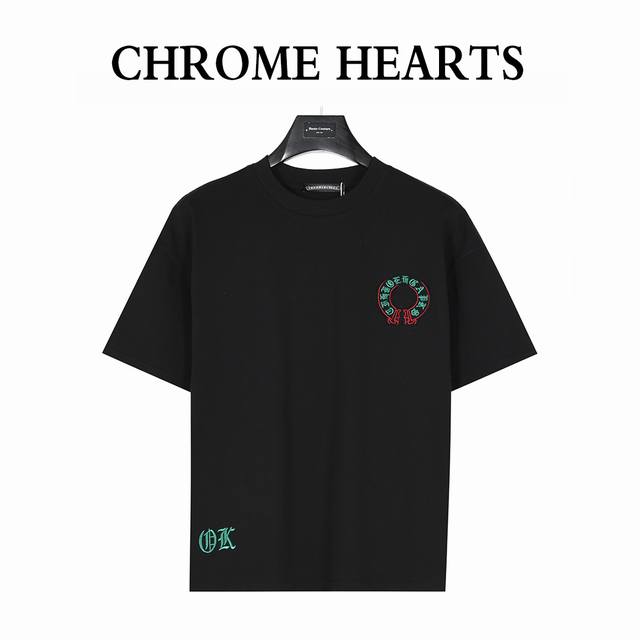 chromehearts 克罗心 25Ss 重工贴布马蹄十字架刺绣短袖T恤 厚实有型，购入原版开模打造，全套定制辅料，所有细节完美还原 定织定染260G纯棉双纱
