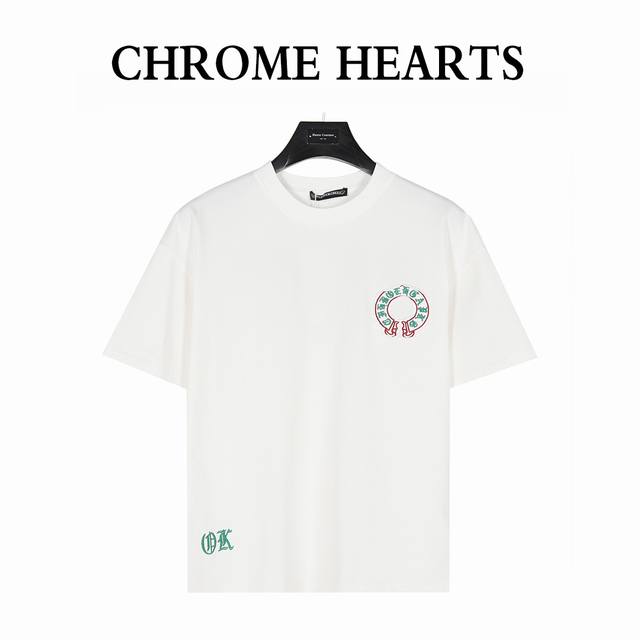 chromehearts 克罗心 25Ss 重工贴布马蹄十字架刺绣短袖T恤 厚实有型，购入原版开模打造，全套定制辅料，所有细节完美还原 定织定染260G纯棉双纱