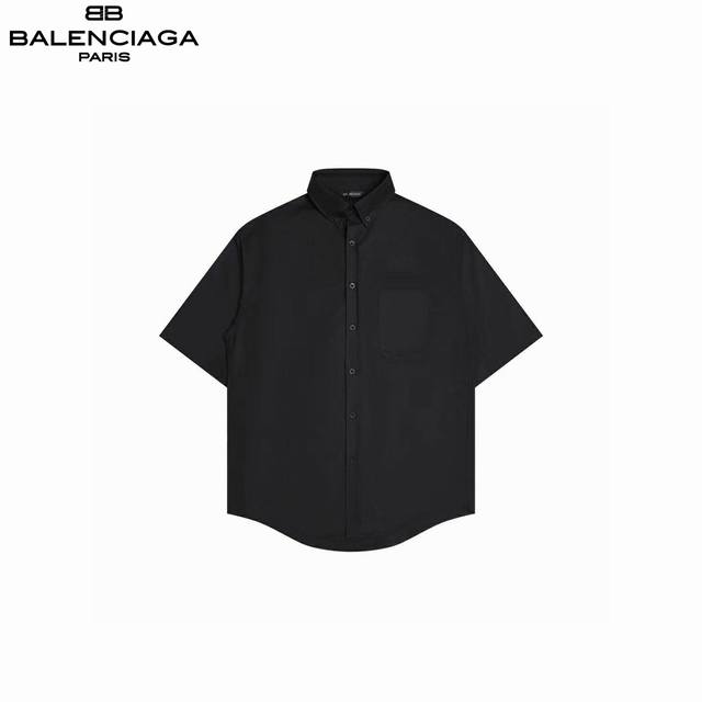 balenciaga 巴黎世家 25Ss 黄色胶带衬衫短袖 定制府绸面料 正面净版设计 后背胶带艺术字母标语采用柯式烫画高温热压而成 衬衫与短袖的印花并不相同