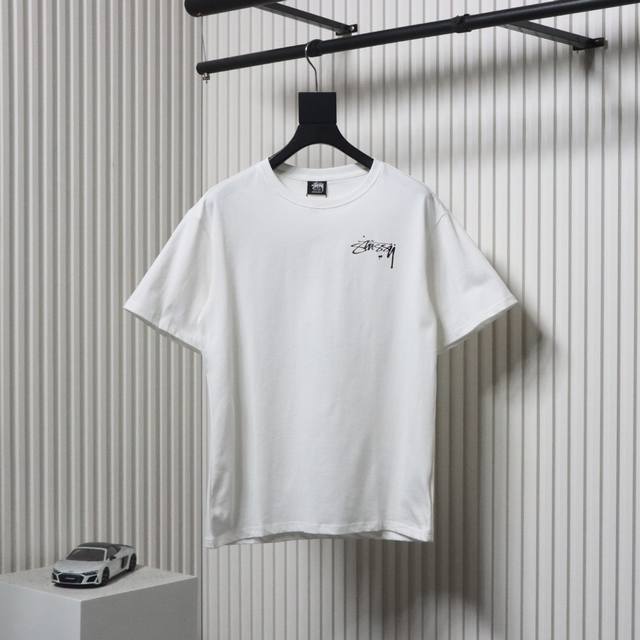 stussy 斯图西 25Ss 水银效果签名Logo印花短袖T恤 采用水银效果大Logo设计，260G纯棉面料厚实立挺不软塌，版型正，柔软舒适透气，不闷热，不变