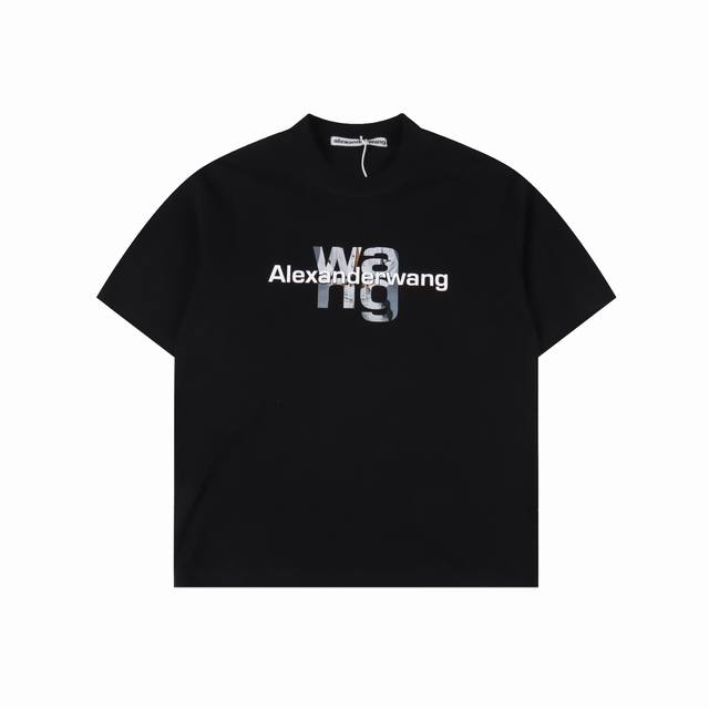 alexander Wang 亚历山大王 25Ss 油画字母短袖T恤 面料采用定制240G 26支特滑双股精棉平纹高密无尘全棉布料。前幅高密度加厚，走线平整，代