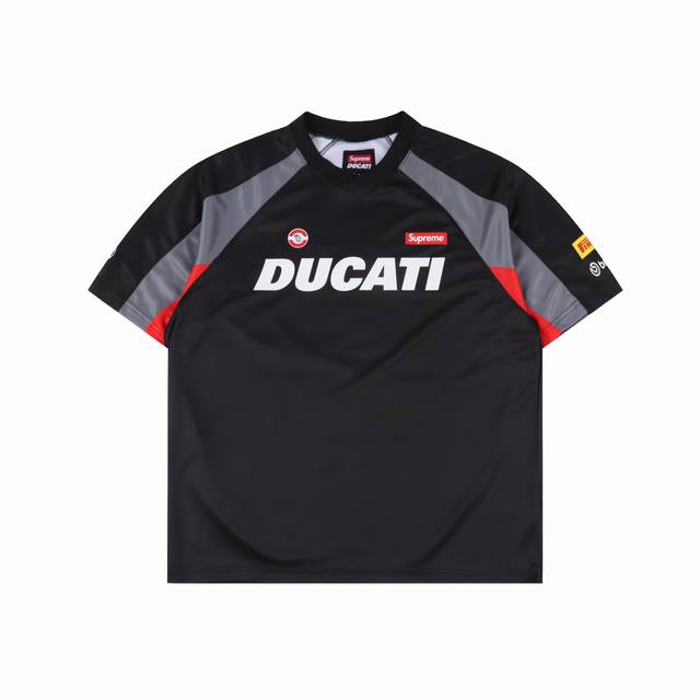supreme X Ducati 杜卡迪 联名Ss24 Week16 Soccer Jersey 硅胶皮质 Logo字母球衣短袖 男女同款 今年可以说是最顶级的